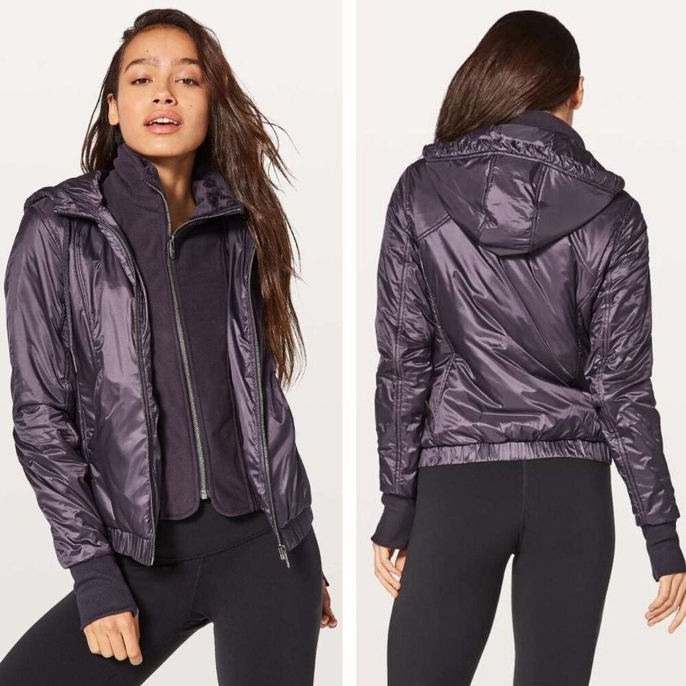 Lululemon Glyde Scuba Hoodie Jacket Womens 8 Boysenberry Water Wind Resistant